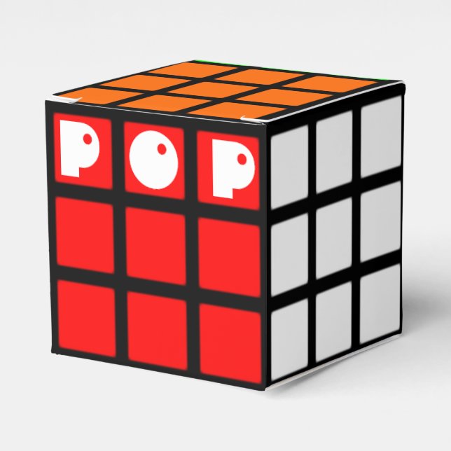 RAD 80's Retro Colorful Party Cube Favor Boxes (Front Side)