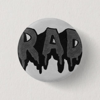'Rad' Black and White Grunge Badge Pinback Button