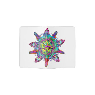 Rad Blue Posh Flower Flair Deviant Hipster Rave Passport Holder