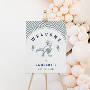 Rad Boys Dinosaur Blue Birthday Welcome Foam Board