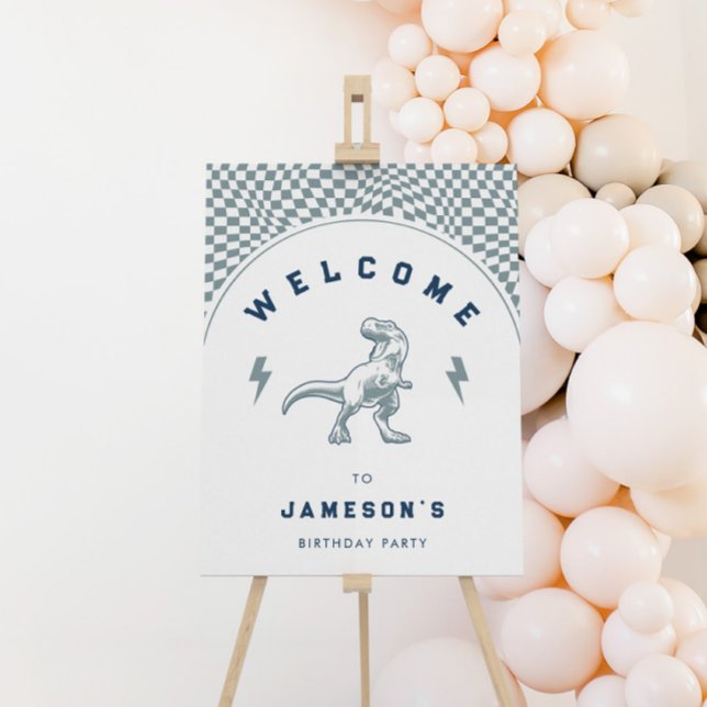 Rad Boys Dinosaur Blue Birthday Welcome Foam Board (Creator Uploaded)