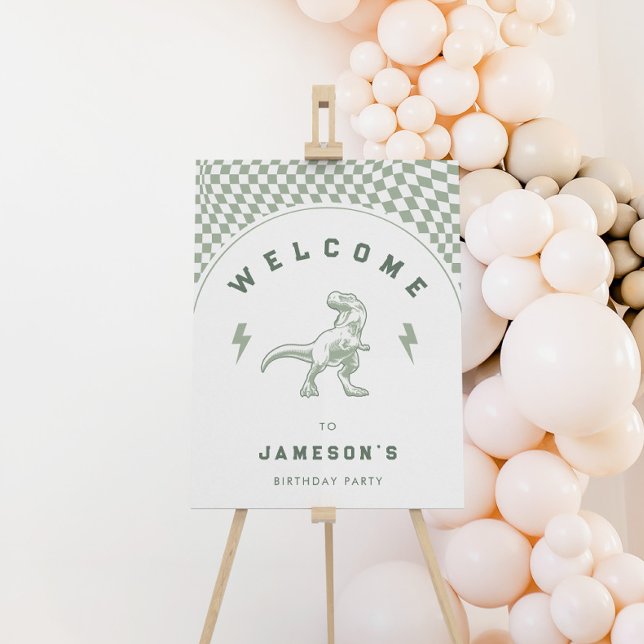 Rad Boys Dinosaur Green Birthday Welcome Foam Board (Creator Uploaded)