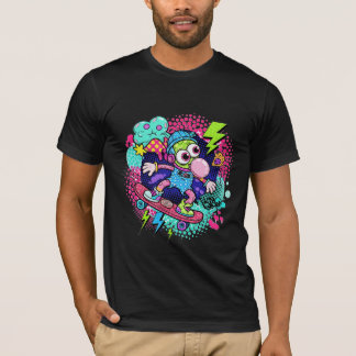 Rad Cartoon Skateboarder – Bubblegum & Lightning S T-Shirt