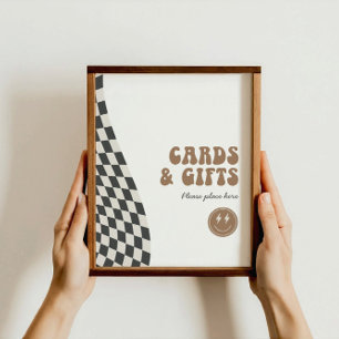Rad Cool Dude Boy's Checkered Retro Gifts Sign
