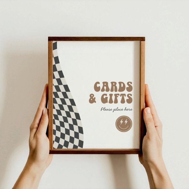 Rad Cool Dude Boy's Checkered Retro Gifts Sign (Creator Uploaded)