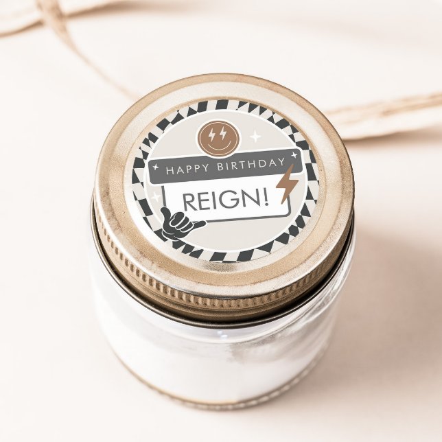 Rad Cool Dude | Boys Retro Skater Birthday Classic Round Sticker (Creator Uploaded)