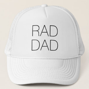 Rad Dad black and white minimalist modern Trucker Hat