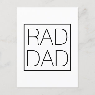 Rad Dad black typography and square minimalist fun Postcard