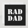 Rad Dad black & white modern typography cool card