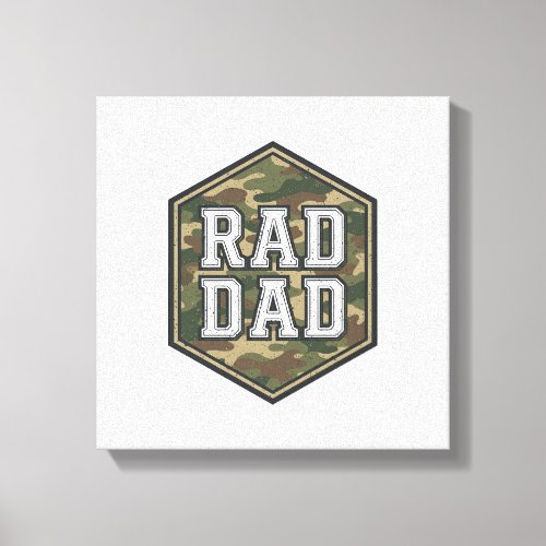 Rad Dad Camo Hexagon Vintage Engraving Design_1 Canvas Print