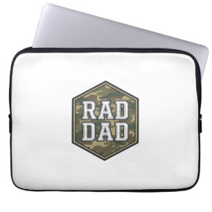 Rad Dad Camo Hexagon Vintage Engraving Design_1 Laptop Sleeve