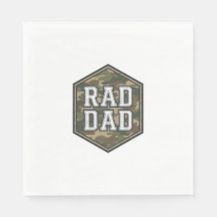 Rad Dad Camo Hexagon Vintage Engraving Design_1 Napkins