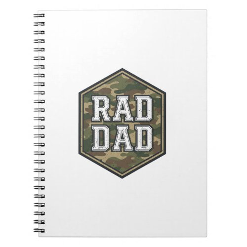 Rad Dad Camo Hexagon Vintage Engraving Design_1 Notebook