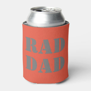 Rad Dad dark orange & grey modern Typography cool Can Cooler