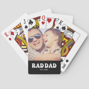 Rad Dad Est. Retro Photo Poker Cards