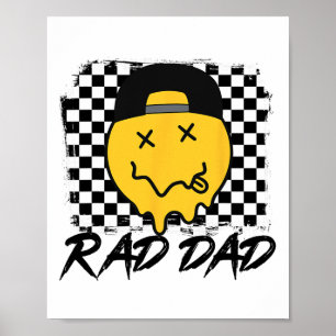 Rad Dad Funny Checkered Father&#; s Day Smile Face Poster