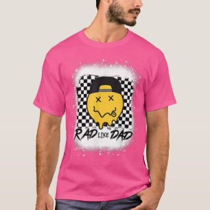 Rad Dad Funny Checkered Father's Day Smile Face Bl T-Shirt