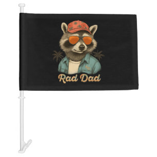 Rad Dad Funny Happy Father's Day Vintage Car Flag