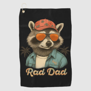 Rad Dad Funny Happy Father's Day Vintage Golf Towel