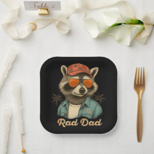 Rad Dad Funny Happy Father's Day Vintage Paper Plates