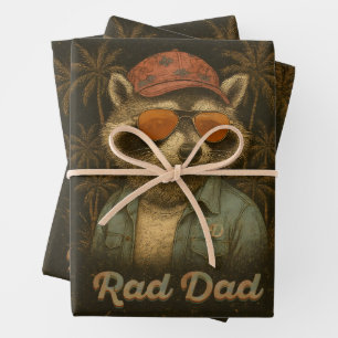 Rad Dad Funny Happy Father's Day Vintage Wrapping Paper Sheets