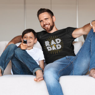 Rad Dad Kid's Gift To Father White Typography  T-Shirt