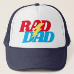 Rad Dad Lightning Bolt Trucker Hat<br><div class="desc">Your Dad is the ulitmate Rad Dad! Show him some love by getting this hat in his favorite colors.  Email me at christie@christiekelly.com for help with custom items!</div>
