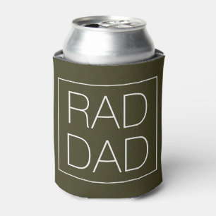 Rad Dad military army green minimalist typography Can Cooler