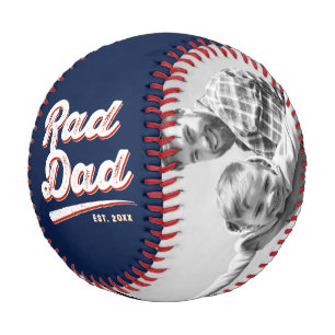 Rad Dad Modern Retro Fun Vintage Father Son Photo Baseball