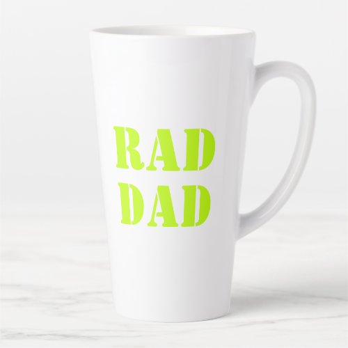 Rad Dad neon green modern typography cool Latte Mug