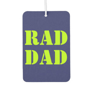 Rad Dad neon green navy blue modern typography Air Freshener