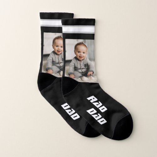 Rad Dad Photo Black Socks