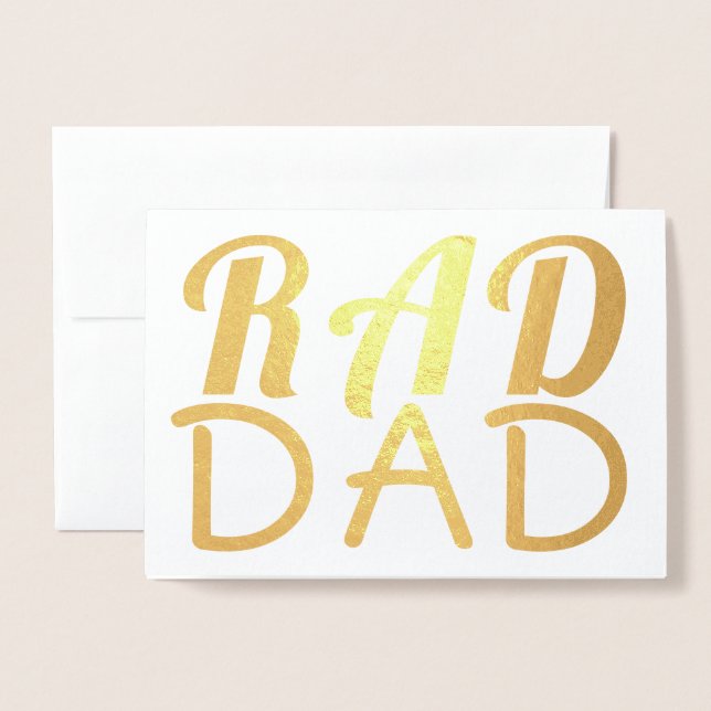 RAD DAD | Real Gold Foil | Custom Text Foil Card (Front With Envelope)