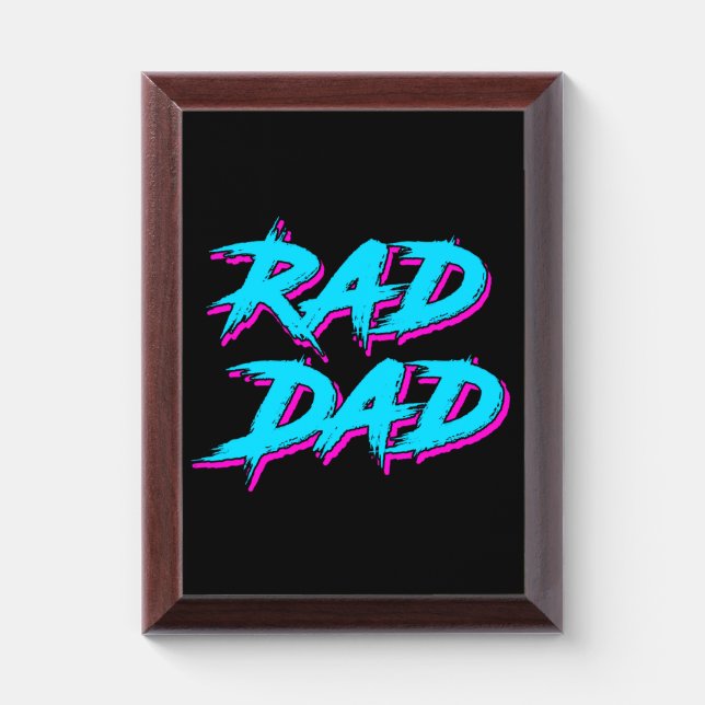 Rad Dad Retro 80's Award Plaque (Vertical)