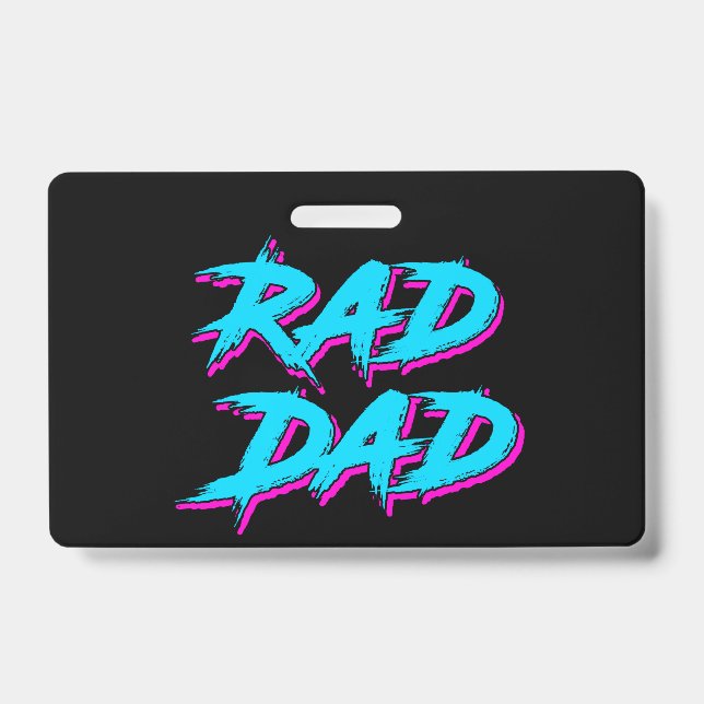 Rad Dad Retro 80's Badge (Front)