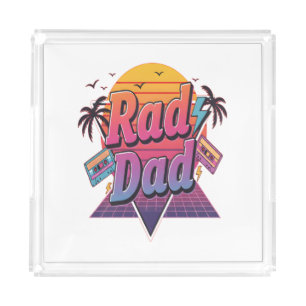 Rad Dad – Retro 80s Neon Style for Cool Fathers Acrylic Tray