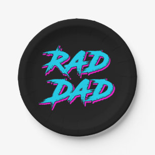Rad Dad Retro 80's Paper Plates