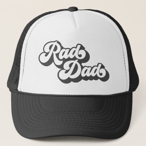 Rad Dad Retro Type  Grey Trucker Hat