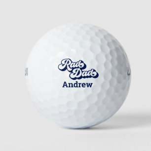 Rad Dad Retro Type Personalized Blue Golf Balls