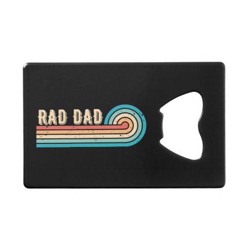 Rad Dad Retro Vintage Sunset Father Credit Card Bottle Opener