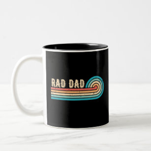 Rad Dad Retro Vintage Sunset Father Two-Tone Coffee Mug