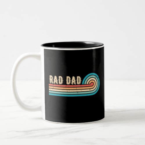 Rad Dad Retro Vintage Sunset Father Two_Tone Coffee Mug