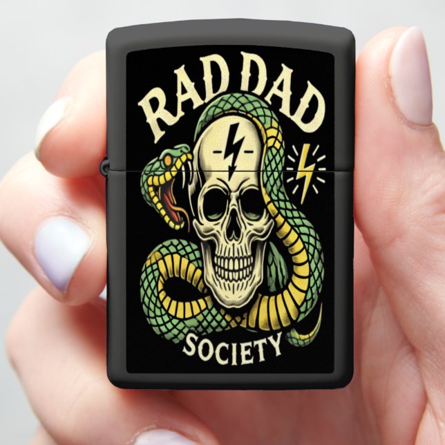 RAD DAD SOCIETY: Bold Energy Unleashed Zippo Lighter (In Hand)