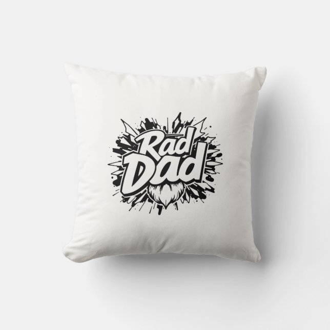 Rad DAD Throw Pillow – Cool Decorative Cushion for (Front)