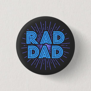 Rad Dad Typography Design   Fathers Day Button