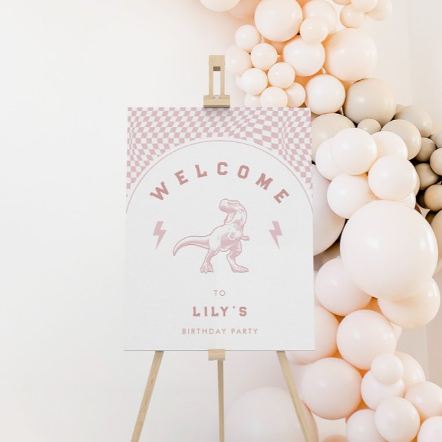 Rad Girls Dinosaur Pink Birthday Welcome Foam Board (Creator Uploaded)