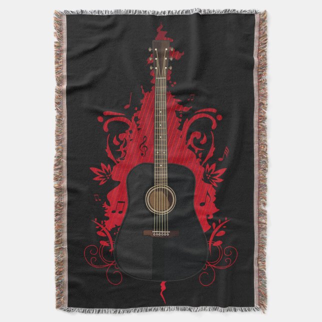 Rad Guitar Throw Blanket (Front Vertical)