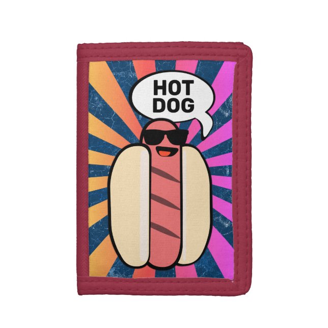 Rad Hot Dog  Trifold Wallet (Front Vertical)
