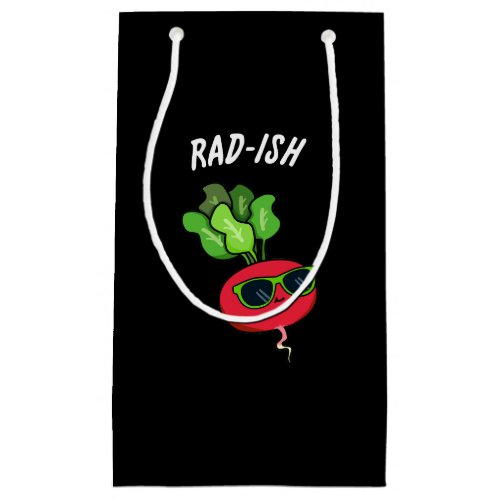 Rad_ish Funny Vegetable Radish Pun Dark BG Small Gift Bag