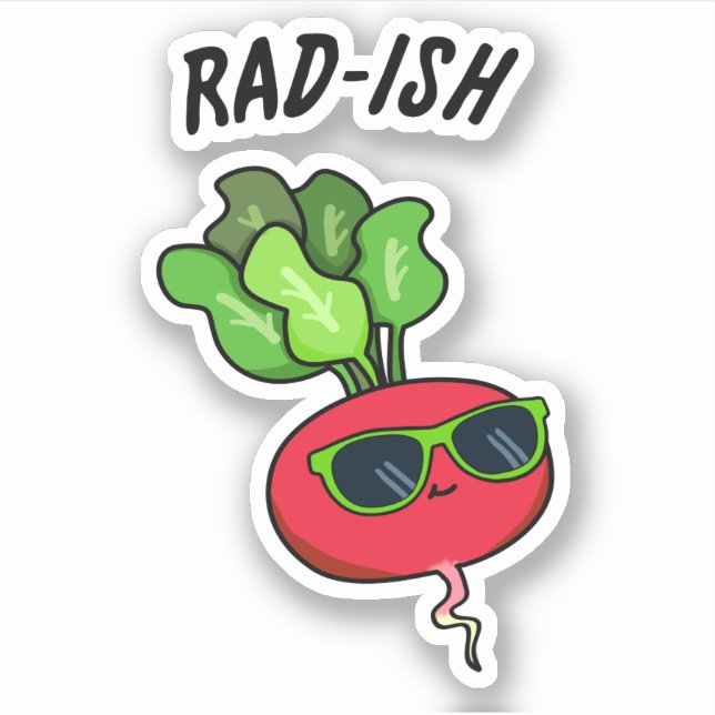Rad-ish Funny Vegetable Radish Pun  Sticker (Front)